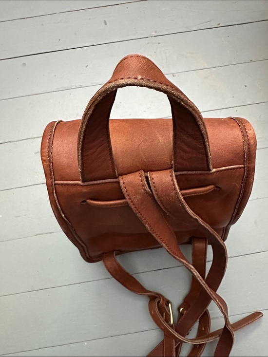 Coach Mini Leather Daypack Backpack Purse English Glove Tan Brown Brass Vintage